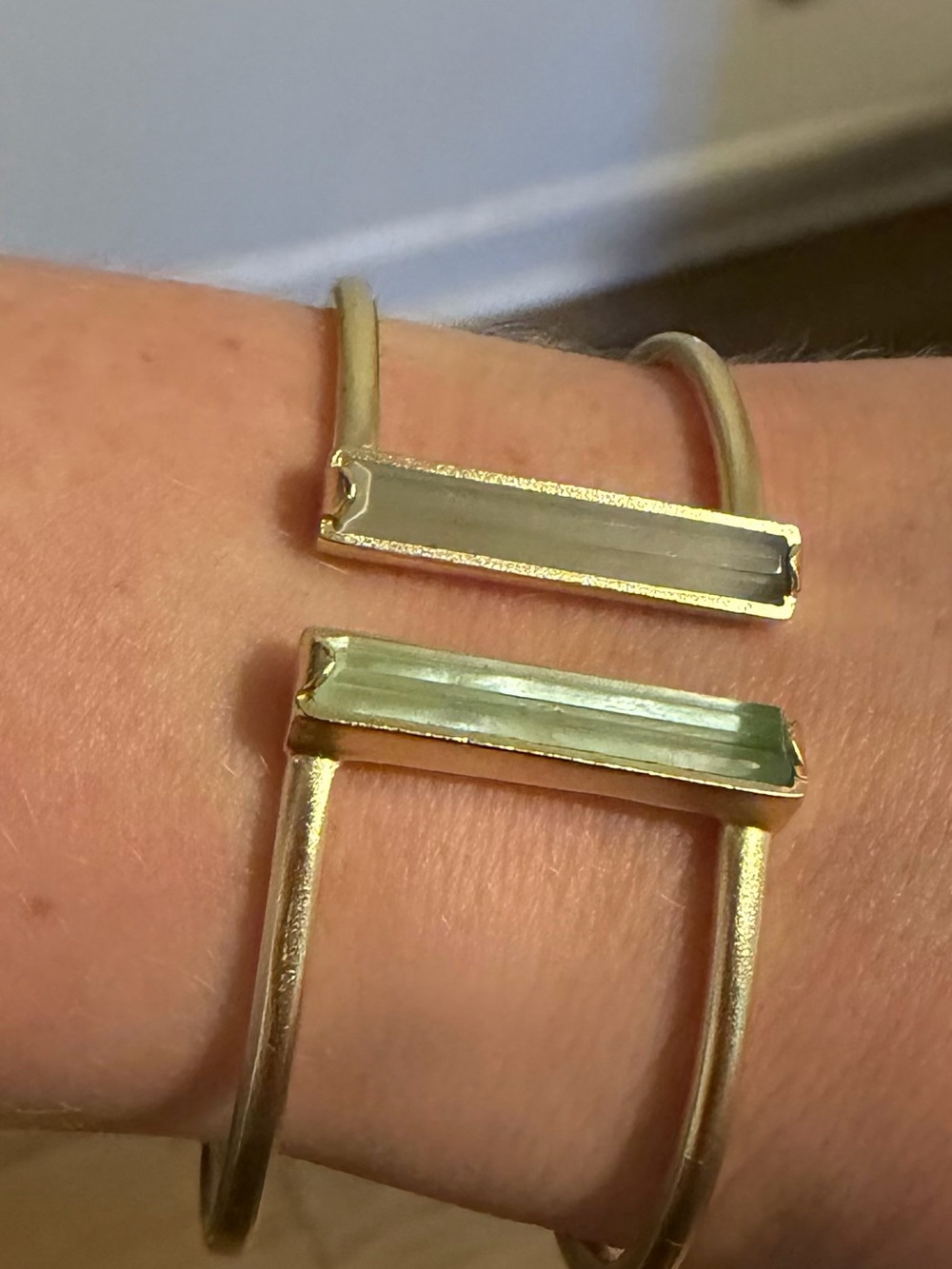 Kendra Scott Gold Double Bar Open Cuff Bracelet - Picture 4 of 4